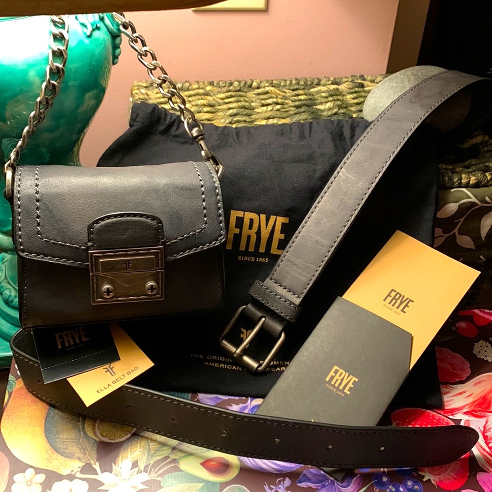 Adorable Frye Belt/Bag Set